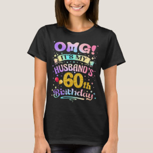 Camiseta Aniversário de 60 anos do meu marido Feliz 60 anos