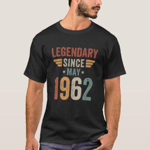 Camiseta Aniversário de 60 anos Lendário Desde Maio de 1962