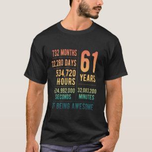 Camiseta Aniversário de 61 anos Homens Mulheres Engraçado 6