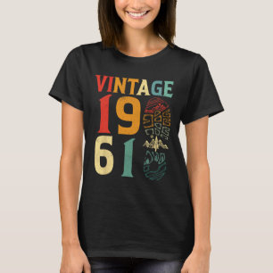 Camiseta Aniversário de 61 anos Vintage 1961 Camping Hiking