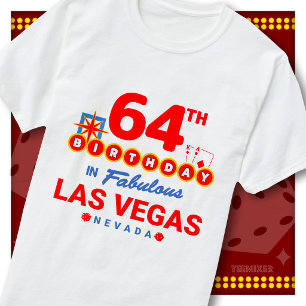 Camiseta Aniversário de 64 anos Sinal de Boas-Vindas Las Ve