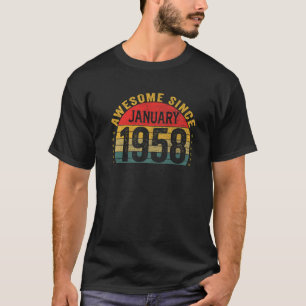 Camiseta Aniversário De 65 Anos, Incrível Desde Janeiro De 