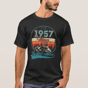 Camiseta Aniversário de 65 anos Presente EST Maio 1957 Limi
