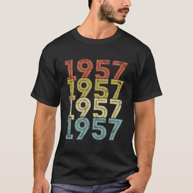 Camiseta Aniversário De 66 Anos Vintage 1957 66 (Frente)