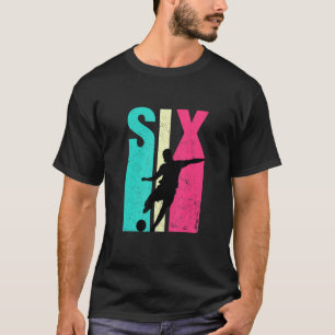 Camiseta Aniversário de 6 Aniversário Retro Futebol de 6 An