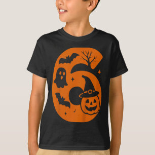 Camiseta Aniversário de 6 anos Assustador Halloween Menino