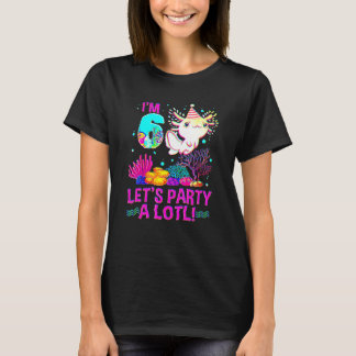Camiseta Aniversário de 6 anos de 6 Axolotl Meninas