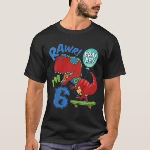 Camiseta Aniversário de 6 anos de criança Menino de 6 anos