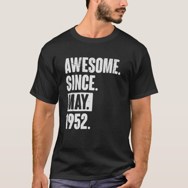 Camiseta Aniversário de 70 anos de 70 desde maio de 1952 (Frente)