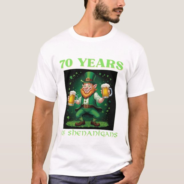 Camiseta Aniversário de 70 anos lendário de São Patrício (Frente)