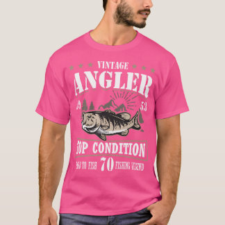 Camiseta Aniversário de 70 anos Pescaria Pescador de 70 ano
