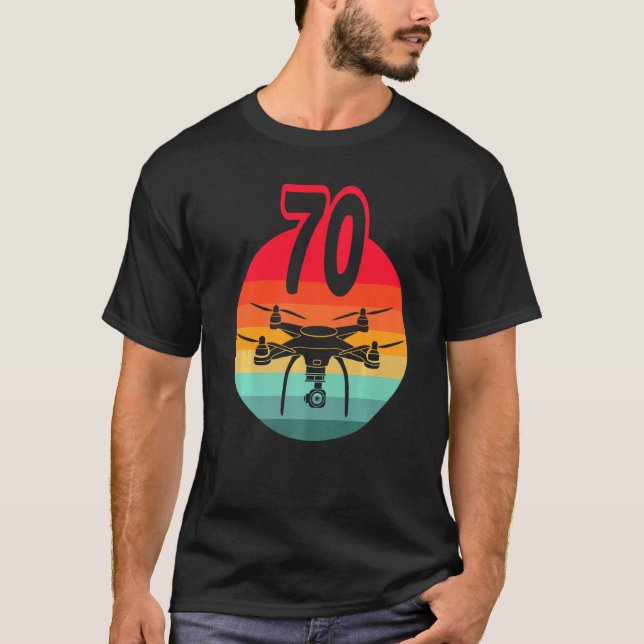 Camiseta Aniversário de 70 I Retro Remote Control Drones co (Frente)