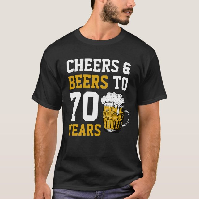 Camiseta Aniversário de 70: Saúde e Cerveja a 70 anos (Frente)