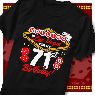 Camiseta Aniversário de 71 anos Festa no Cassino Rolling In