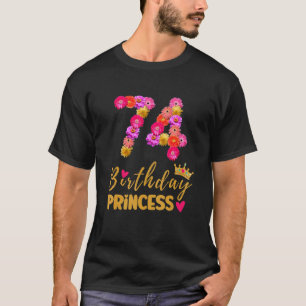 Camiseta Aniversário de 74 anos A Princesa Flor é a Minha 7
