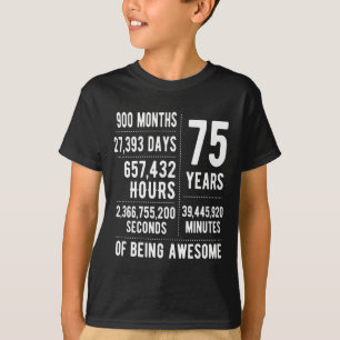 Camiseta Aniversário de 75 anos Homens Mulheres Engraçado 7
