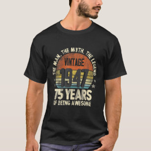 Camiseta Aniversário de 75 anos Vintage 1947 75 anos de ida