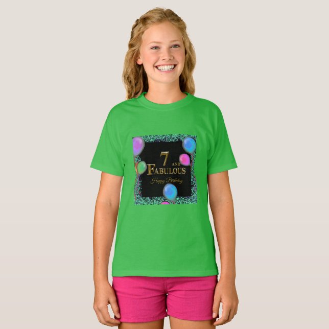Camiseta Aniversário de 7 anos (Frente Completa)