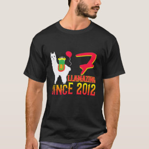 Camiseta Aniversário de 7 anos das Crianças Llama Llamazing