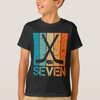 Camiseta Aniversário de 7 anos de hóquei Menino Menina de 7