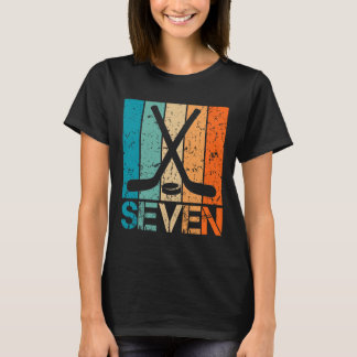 Camiseta Aniversário de 7 anos de hóquei Menino Menina de 7