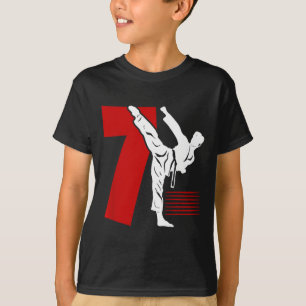Camiseta Aniversário de 7 anos de Karatê Infantil 7 Anos de