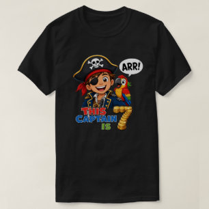 Camiseta Aniversário de 7 anos do Capitão Pirata Menino Fes