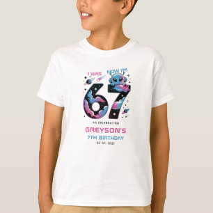 Camiseta Aniversário de 7 anos do Cute Space   Seis e Sete 