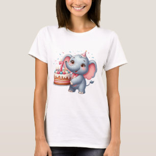 Camiseta Aniversário de 7 anos do Elefante Fofo
