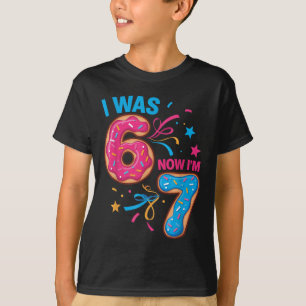 Camiseta Aniversário de 7 Anos Era 6 Agora Eu Tenho 7 67 Cr
