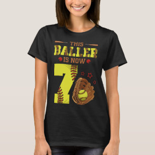 Camiseta Aniversário de 7 anos Essa garota agora tem sete a