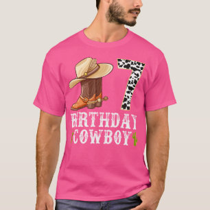 Camiseta Aniversário De 7 Anos Menino Cowboy 7 Anos Amante