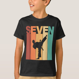Camiseta Aniversário de 7 anos Tema de Karate Taekwondo 7 A