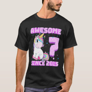 Camiseta Aniversário De 7 De 7 Anos De Idade Desde 2015 Uni