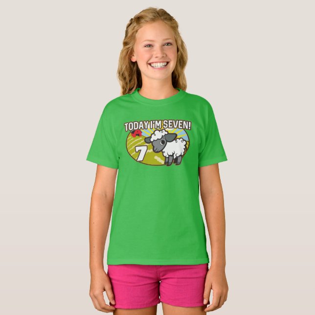 Camiseta Aniversário de 7 do garoto hoje eu tenho sete anos (Frente Completa)