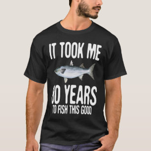 Camiseta Aniversário De 80 De Pesca Mullet De 80 Anos Para 
