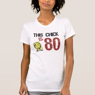 Camiseta Aniversário de 80 Engraçado das Mulheres