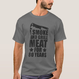 Camiseta Aniversário de 80 Mens - Entusiasmo - Fumaça