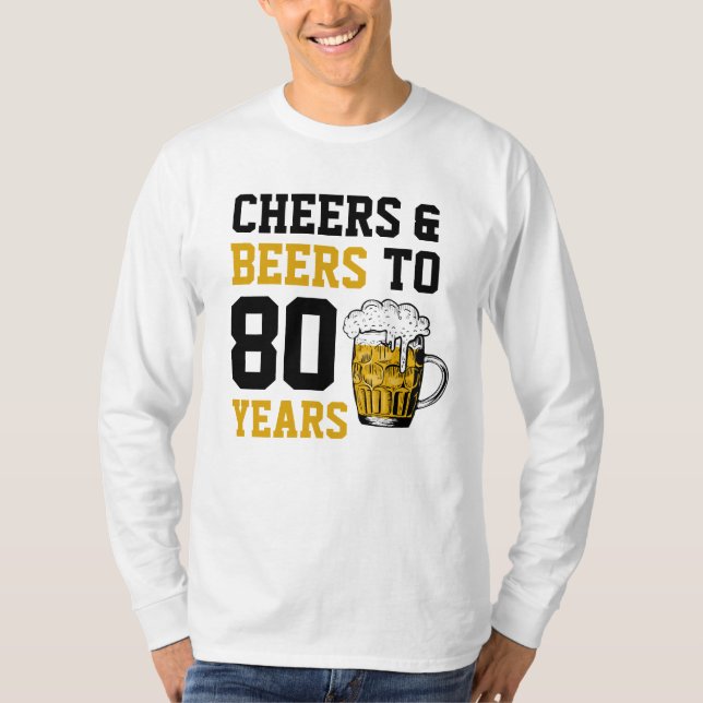 Camiseta Aniversário de 80 para 80 anos (Frente)