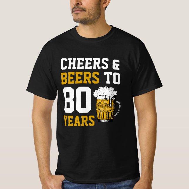 Camiseta Aniversário de 80 para 80 anos (Frente)