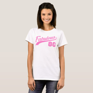 Camiseta Aniversário de 80 rosa