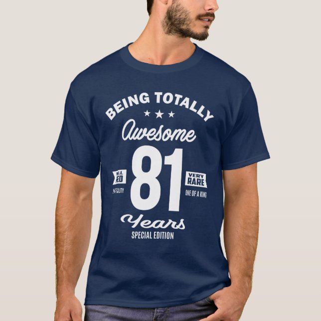 Camiseta Aniversário de 81 anos de rua engraçada (Frente)