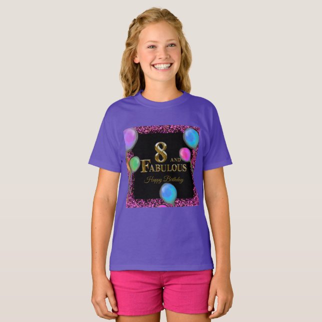 Camiseta Aniversário de 8 anos (Frente Completa)
