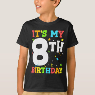 Camiseta aniversário de 8 anos 8 oito feliz aniversário men