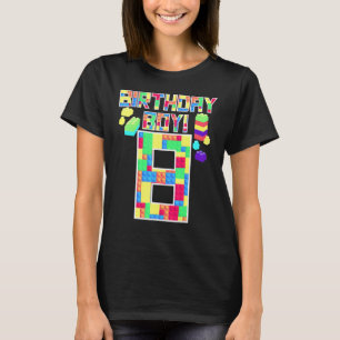 Camiseta Aniversário de 8 anos adorável Meninos que constro