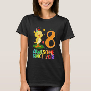 Camiseta Aniversário de 8 Anos Amante de Frango Incrível De
