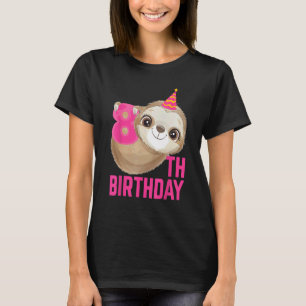Camiseta Aniversário de 8 anos da preguiça fofa Amante de a
