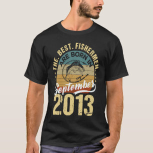 Camiseta Aniversário de 8 Anos de Idade Pesca Aniversário d