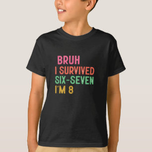 Camiseta Aniversário de 8 anos do menino humor engraçado cr