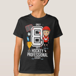 Camiseta Aniversário de 8 anos do menino só 8 e um profissi
